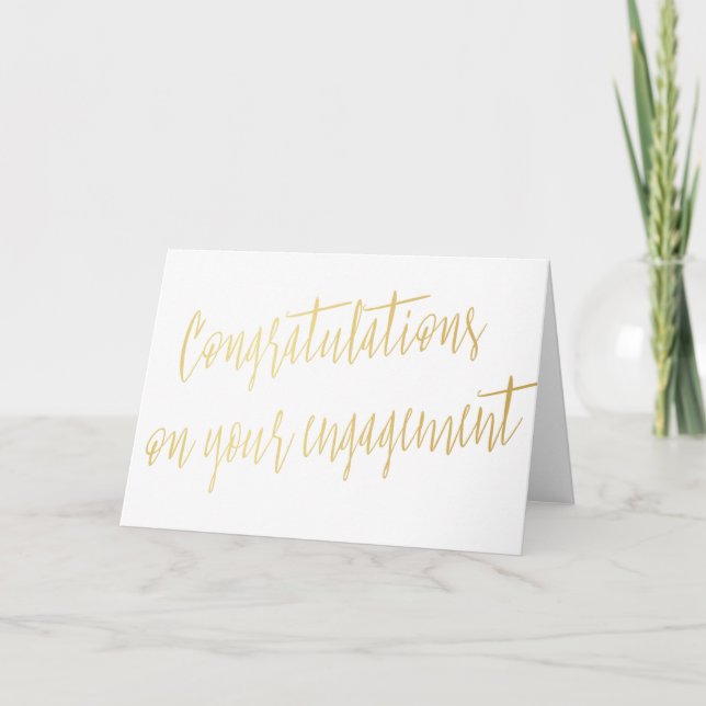 Gold "Congratulations on your engagement" Card (Front)