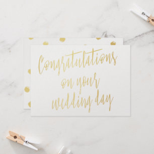 Gold "Congratulations on your wedding day" Card