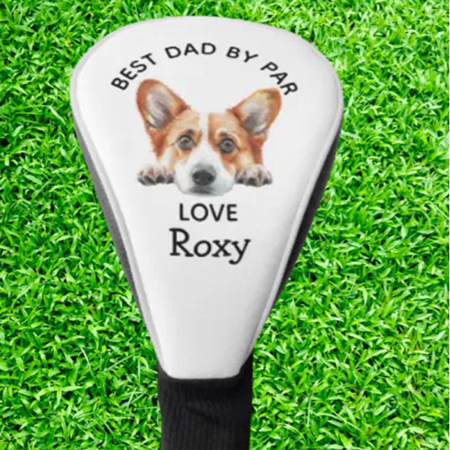 Gold Corgi Peeking Puppy Customise Golf Head Cover (old Corgi Puppy Customize Golf Head Cover introducing the ultimate accessory for dog-loving golfer)