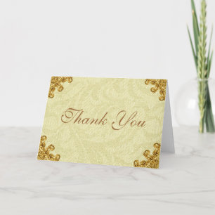 Gold Corner Flourish Thank You Card