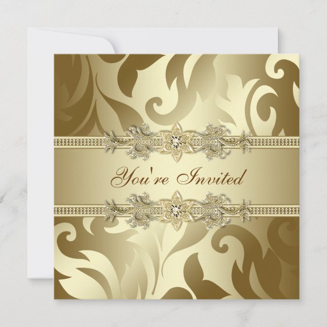 Gold Corporate Christmas Party Invitation (Front)