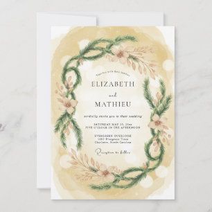 Gold Cosy Winter Wedding Invitation