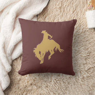 Gold Cowboy Bucking Horse Cushion