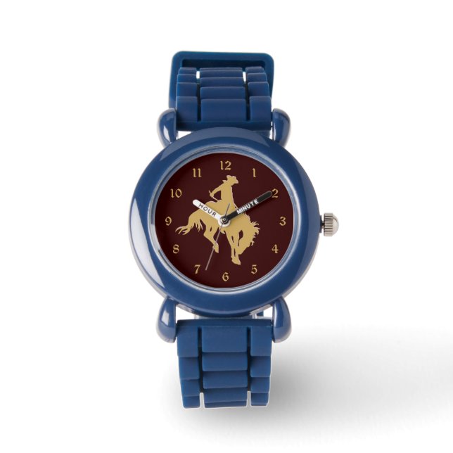 Gold Cowboy Bucking Horse Watch (Front)