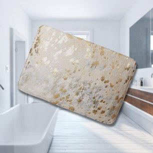 Gold Cowhide Print Metallic Bath Mat