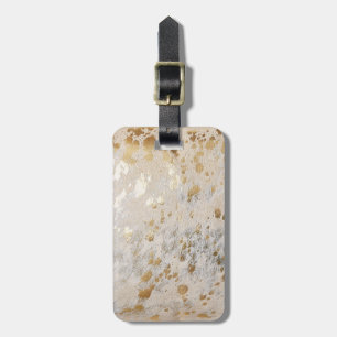 Gold Cowhide Print Metallic iPhone Case Luggage Tag