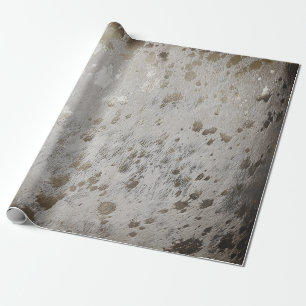 Gold Cowhide Print Metallic wrapping paper