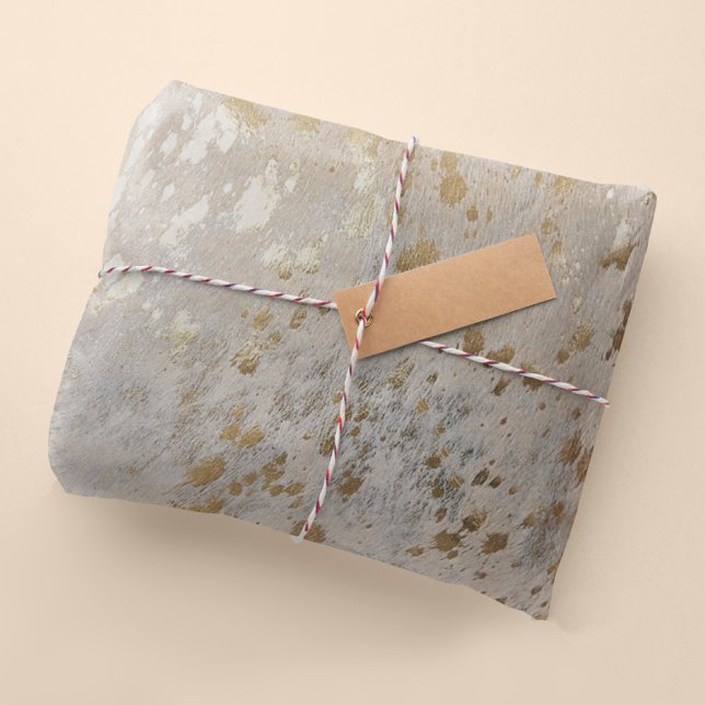 Gold Cowhide Print Metallic Wrapping Paper Sheet (Creator Uploaded)