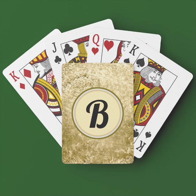 Gold Crackle Monogram  Playing Cards (Creator Uploaded)