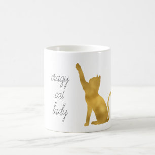 Gold Crazy Cat Lady Coffee Mug