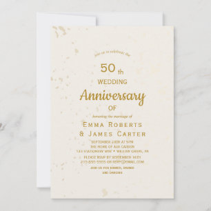 Gold & Cream 50th Anniversary Invitation