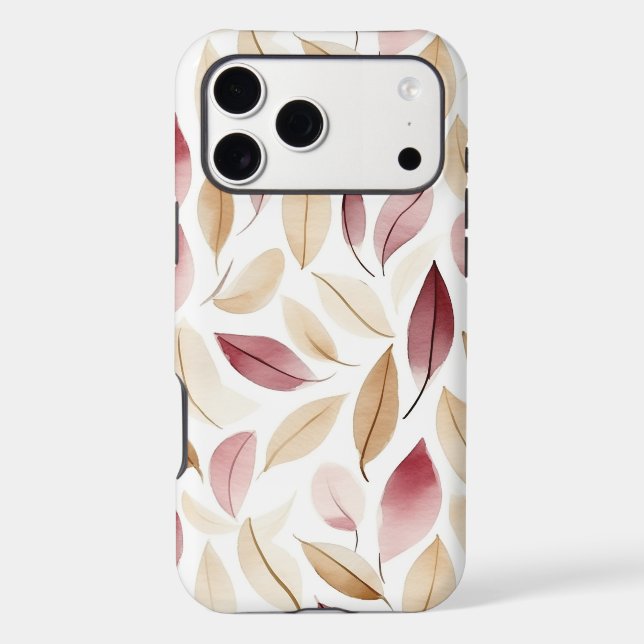 Gold Cream Blush Red Leaves  (Back)