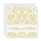 Gold Cream Floral Damask Wedding Invitation