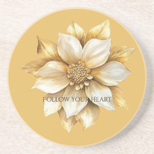 Gold Cream Flower Coaster