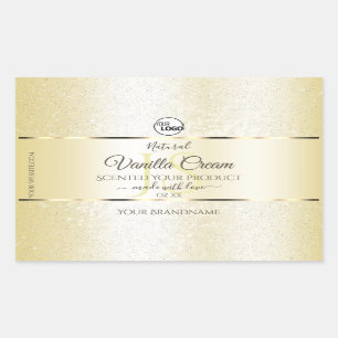 Gold Cream Glitter Product Labels Initials Logo