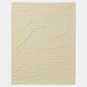 Gold Cream Houndstooth Fleece Blanket
