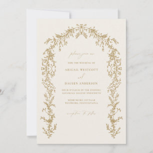 Gold & Cream Invitation Wedding Arch Invite Card