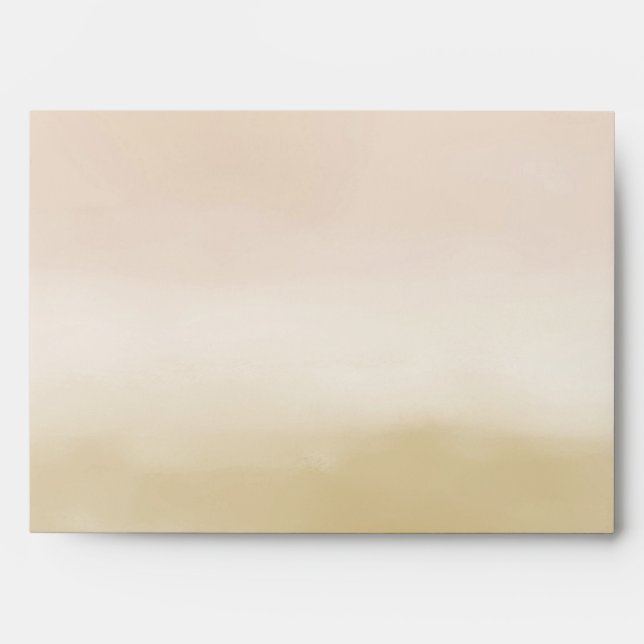 Gold Cream Peach Ombre Life is Beautiful         Envelope (Front)