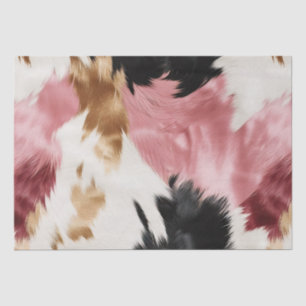Gold Cream Pink Black Cowgirl Cowhide  Tissue Paper
