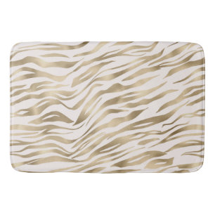 Gold Cream Zebra Print           Bath Mat