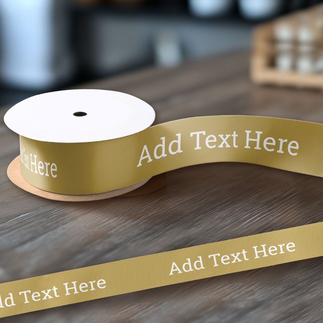 Gold Create Your Own - Make It Yours Custom Text Grosgrain Ribbon (Custom Ribbon on a Roll - Personalize this ribbon with you text)
