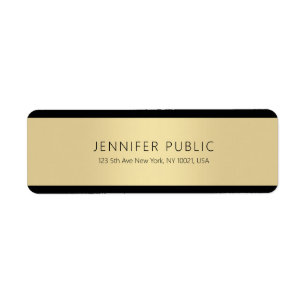 Gold Creative Simple Template Professional Modern Return Address Label