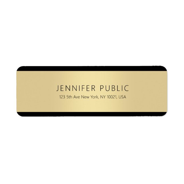 Gold Creative Simple Template Professional Modern Return Address Label (Front)