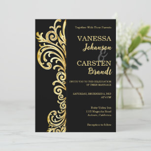 Gold Crest Wedding Invitation
