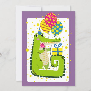 Gold Crocodile Birthday Wishes  Holiday Card