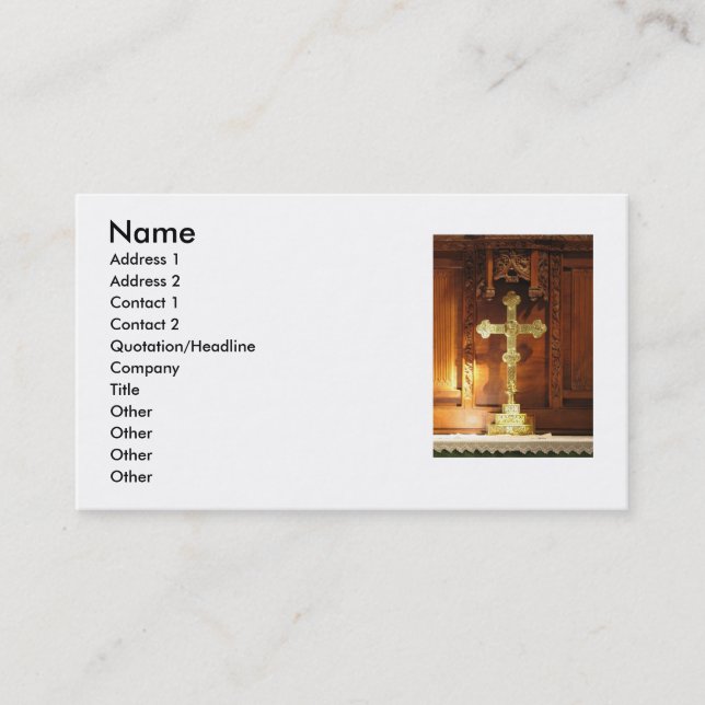Gold Cross Business Card (Front)