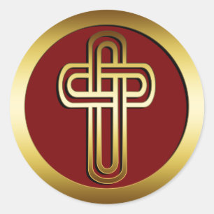 GOLD CROSS CLASSIC ROUND STICKER