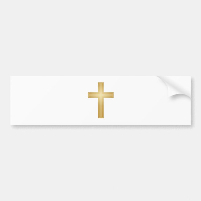 Gold Cross/Easter Bumper Sticker (Front)
