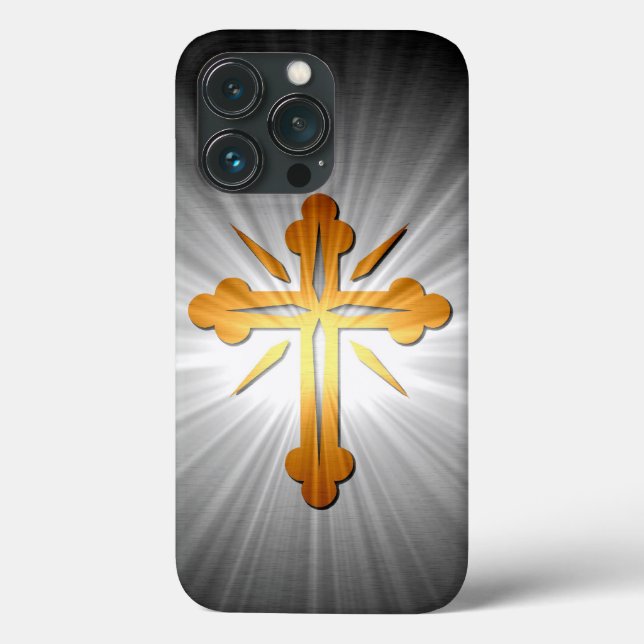 Gold Cross On Sun Rays Case-Mate iPhone Case (Back)