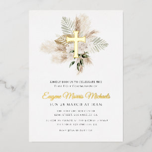 gold cross pampas first holy communion