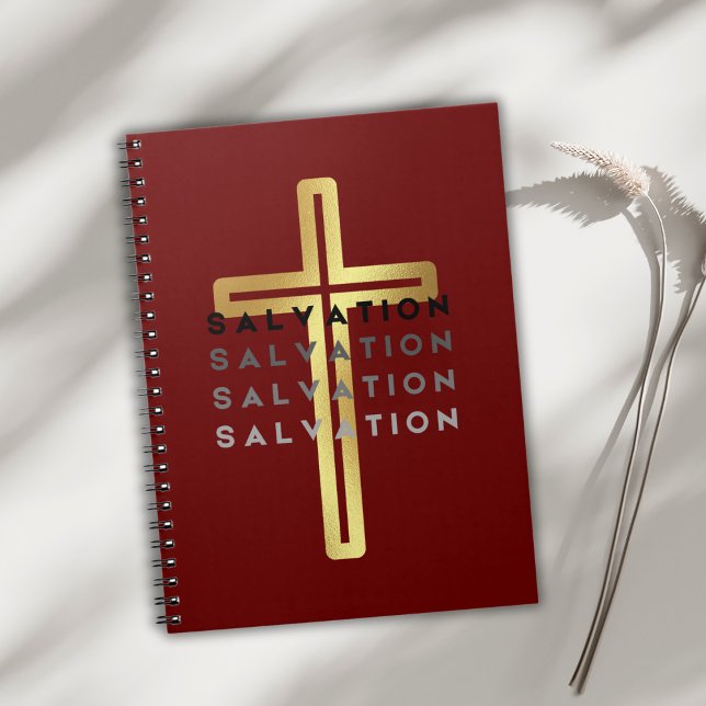 .Gold Cross with Salvation Words  Notebook (Creator Uploaded)