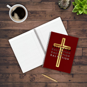 Gold Cross with Salvation Words Notebook