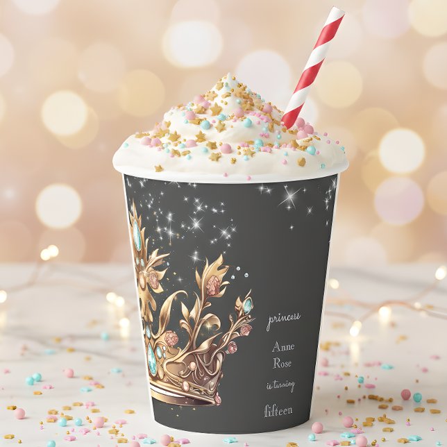 Gold crown Birthday Paper Cups (Creator Uploaded)