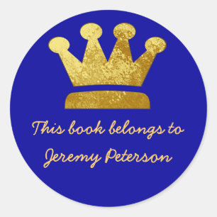 gold crown classic round sticker