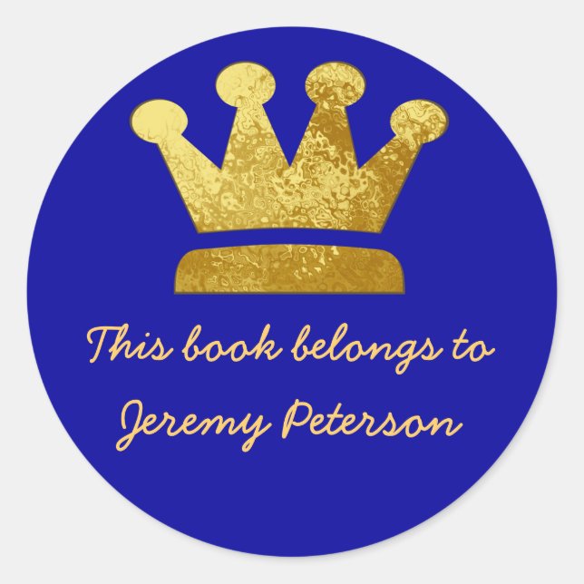gold crown classic round sticker (Front)