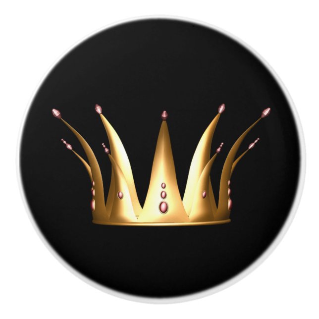 Gold Crown Drawer Pull Knob (Front)