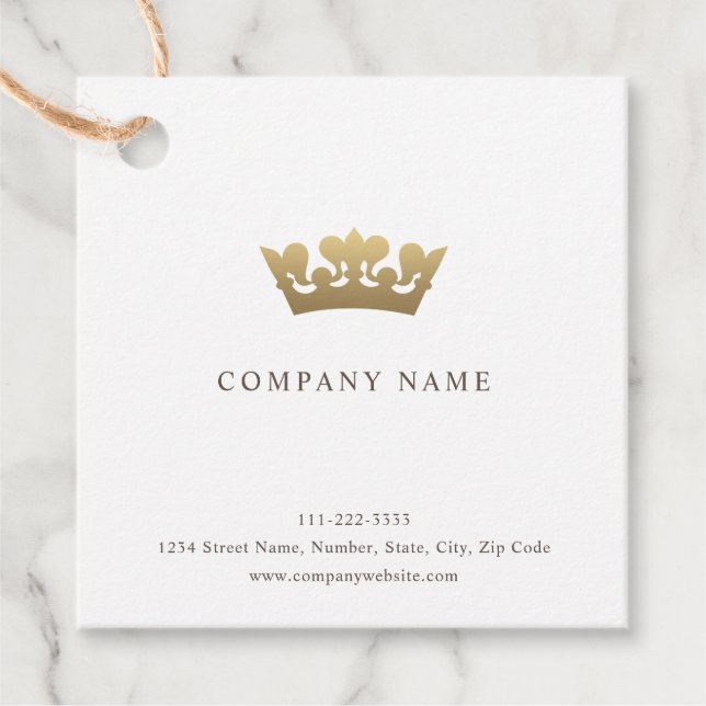 Gold Crown Favour Tags (Front)