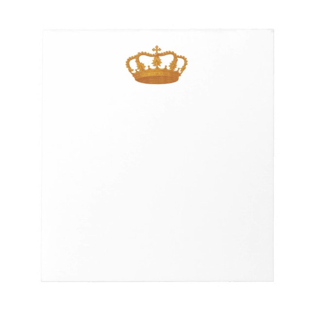 GOLD Crown Gift Item Template You Personalise Notepad (Front)
