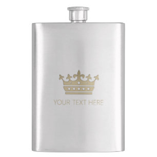 Gold Crown Hip Flask