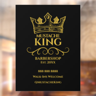 Gold Crown King Moustache Barbershop Business
