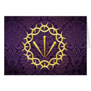 Gold Crown Of Thorns On Dark Purple Background