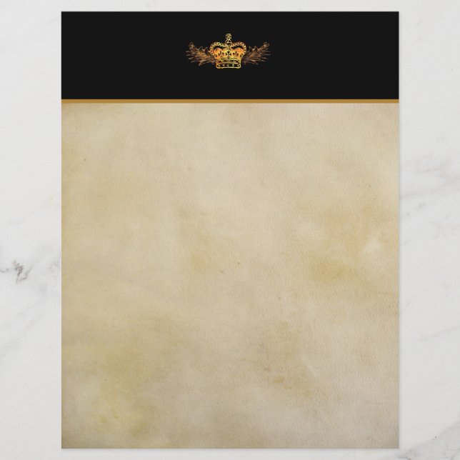 Gold Crown Parchment-look Letterhead (Front)