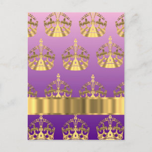 Gold crown pattern postcard