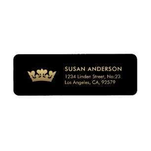 Gold Crown Return Address Label