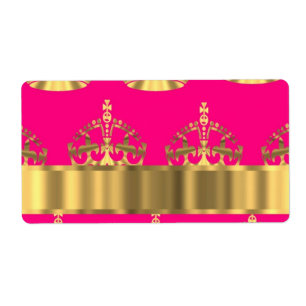 Gold crowns on hot pink