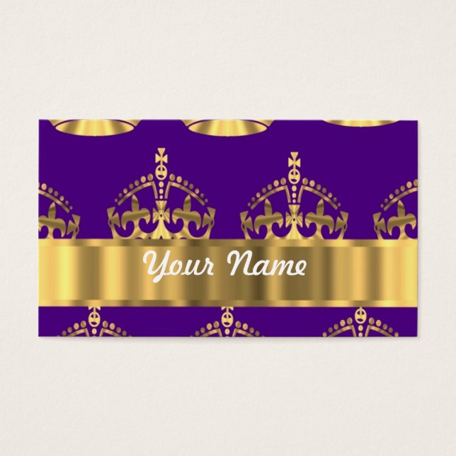 Gold crowns on purple (Front)